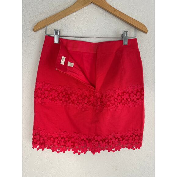 J. Crew Scalloped Crochet Lace Mini Skirt Twee Academia Preppy Spring Vacation - Picture 4 of 6